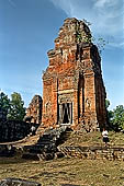 Bakong temple - ancillary tower around the base of the main pyramid.